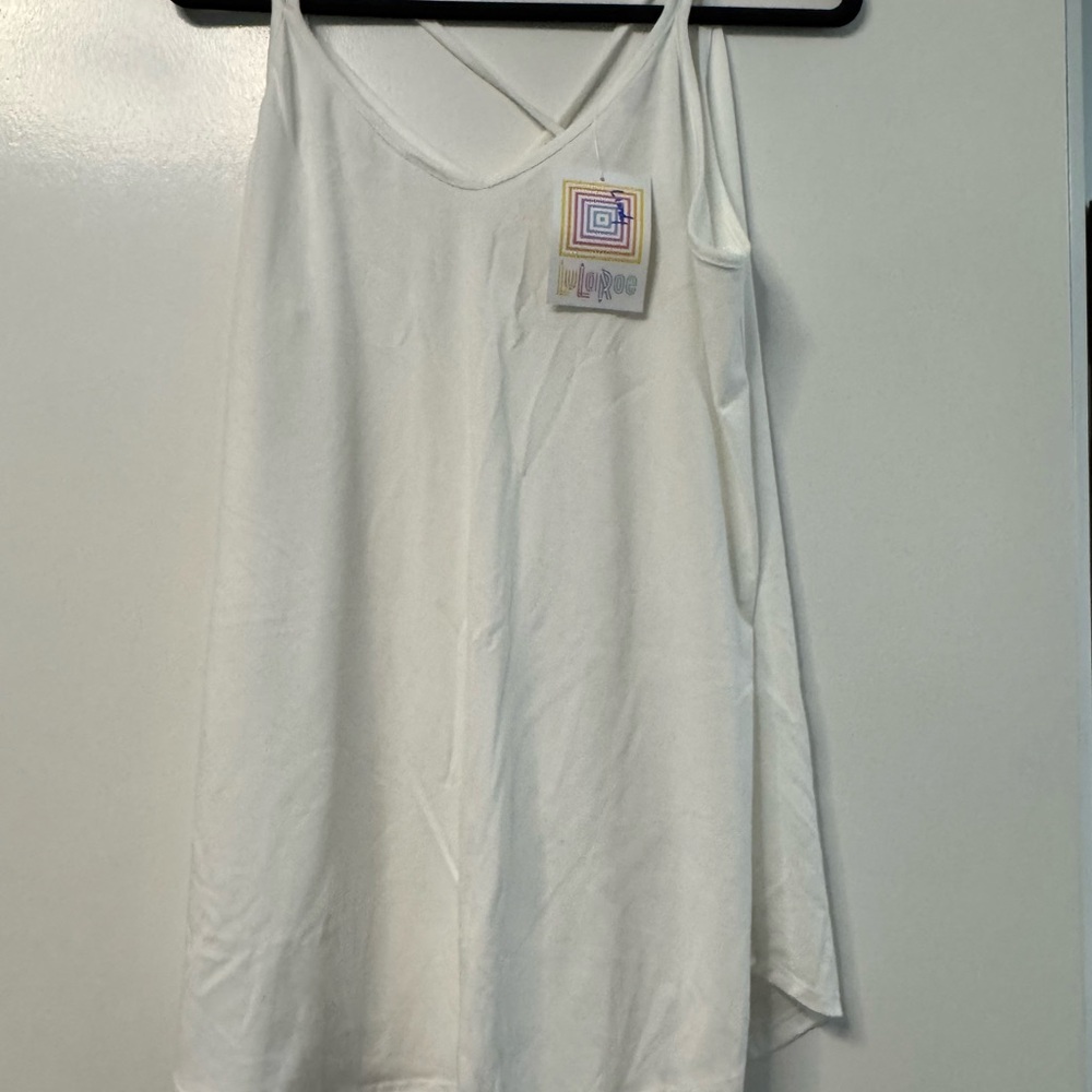 Lularoe Daniella - White Sleeveless Top